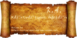 Körtvélyesi Adrián névjegykártya