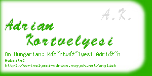 adrian kortvelyesi business card